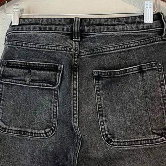 Current Elliott Cropped Bootcut Front Square Pocket Jeans Faded black SZ 26 - Picture 2 of 5